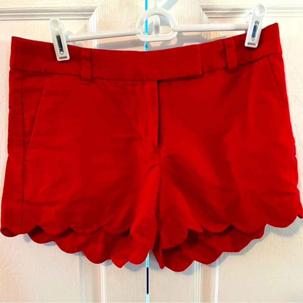 J.CREW Red Scalloped Women's Shorts Size 4
